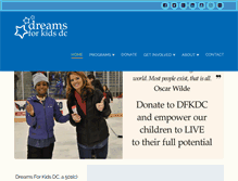 Tablet Screenshot of dreamsforkidsdc.org
